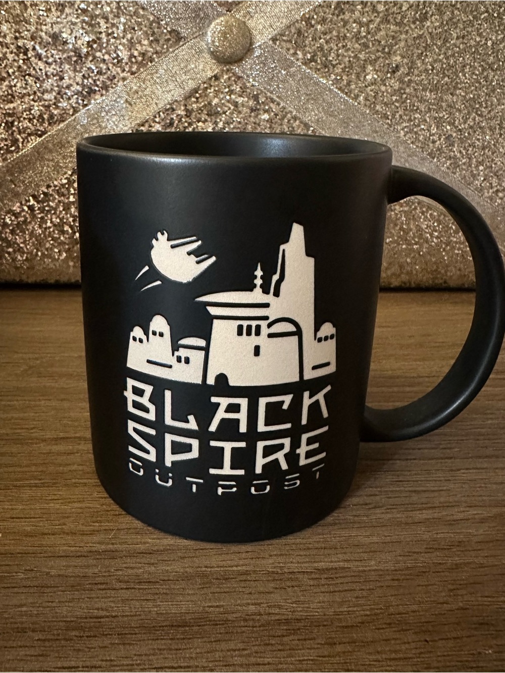 Disney Star Wars Black Matte Black Spire Outpost Mug with White Artwork